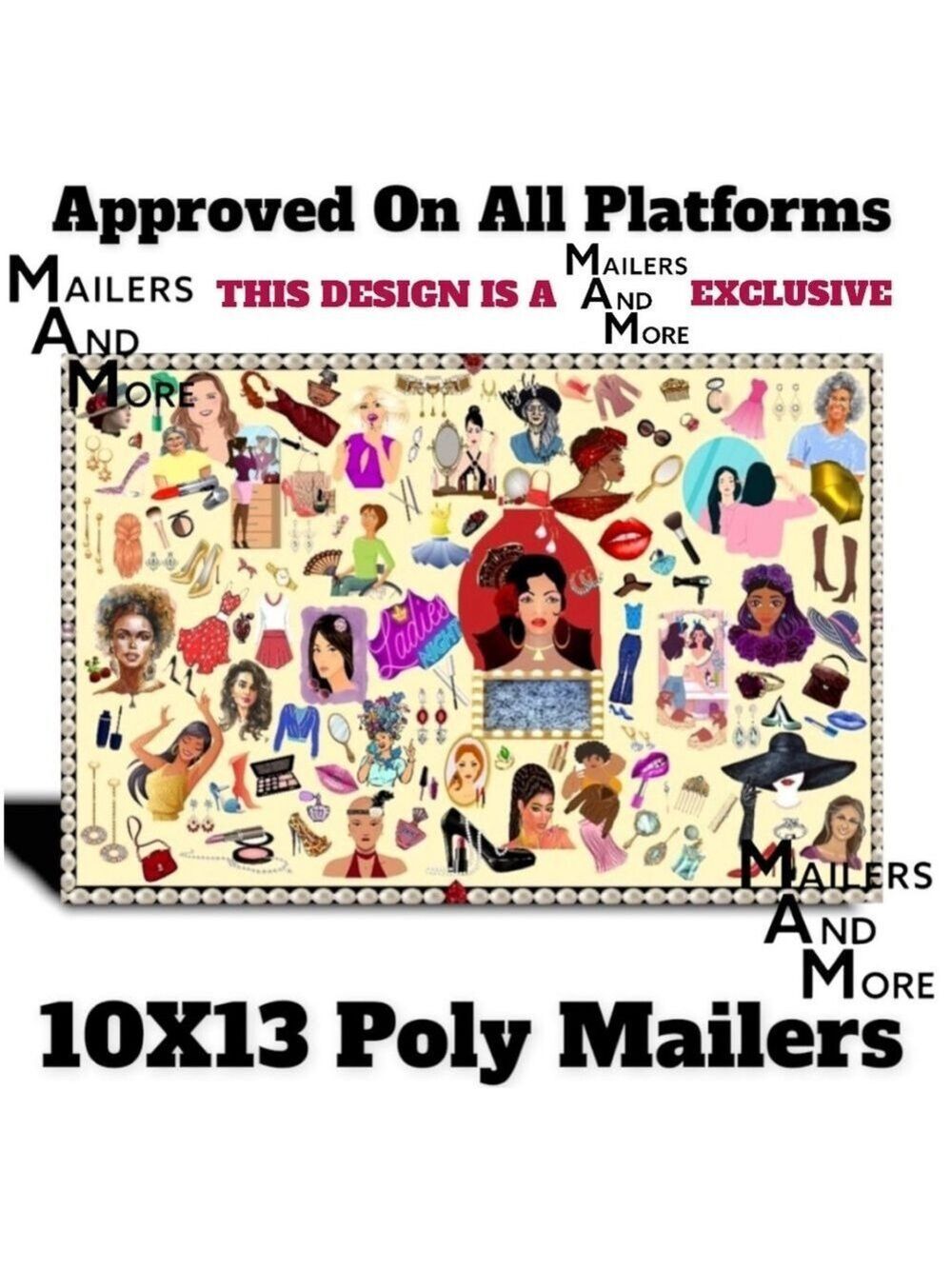 25 10X13 Poly Mailers Fashion Makeup Girls Ladies Night Flat PRICE IS FIRM - Picture 8 of 15